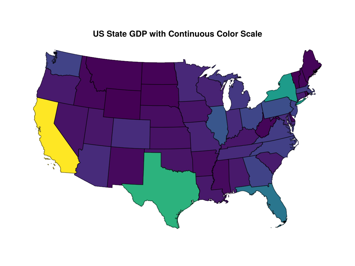 map with continuous colors