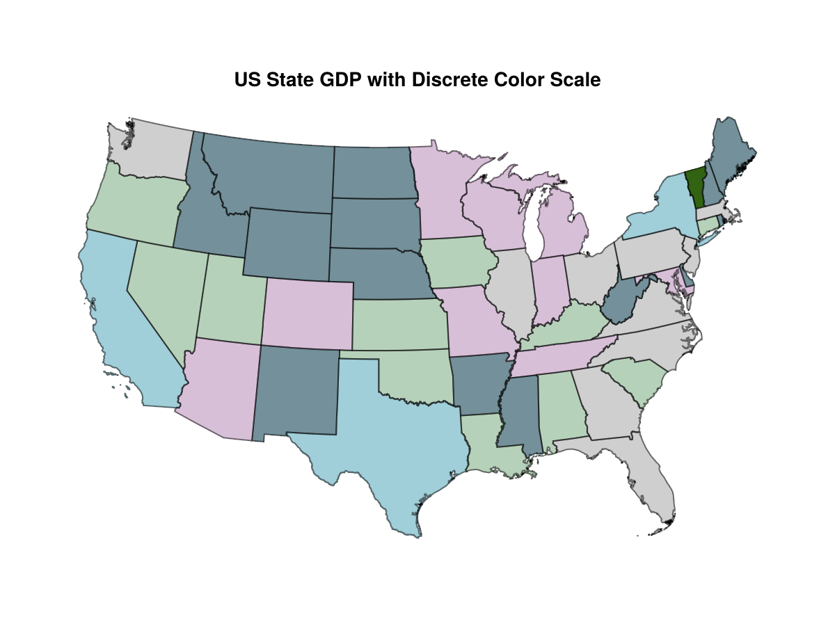 map with discrete colors